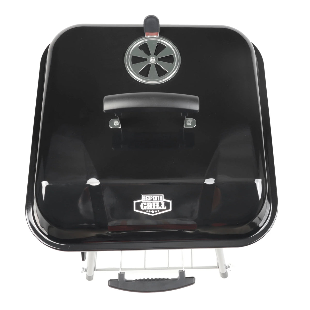 Square Steel Charcoal Grill with Wheels, Black K2520