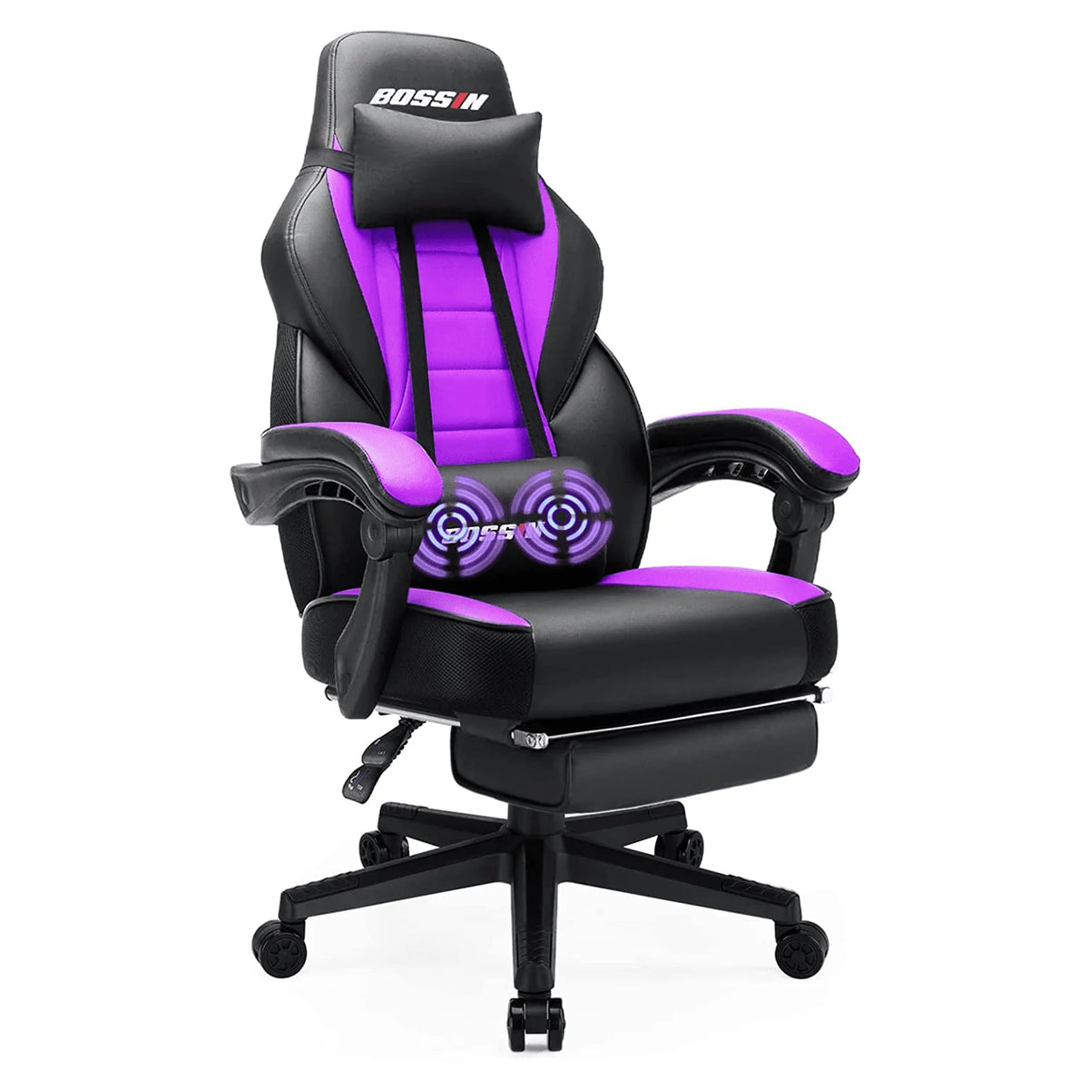 Gaming Chair with Footrest and Massage P43346