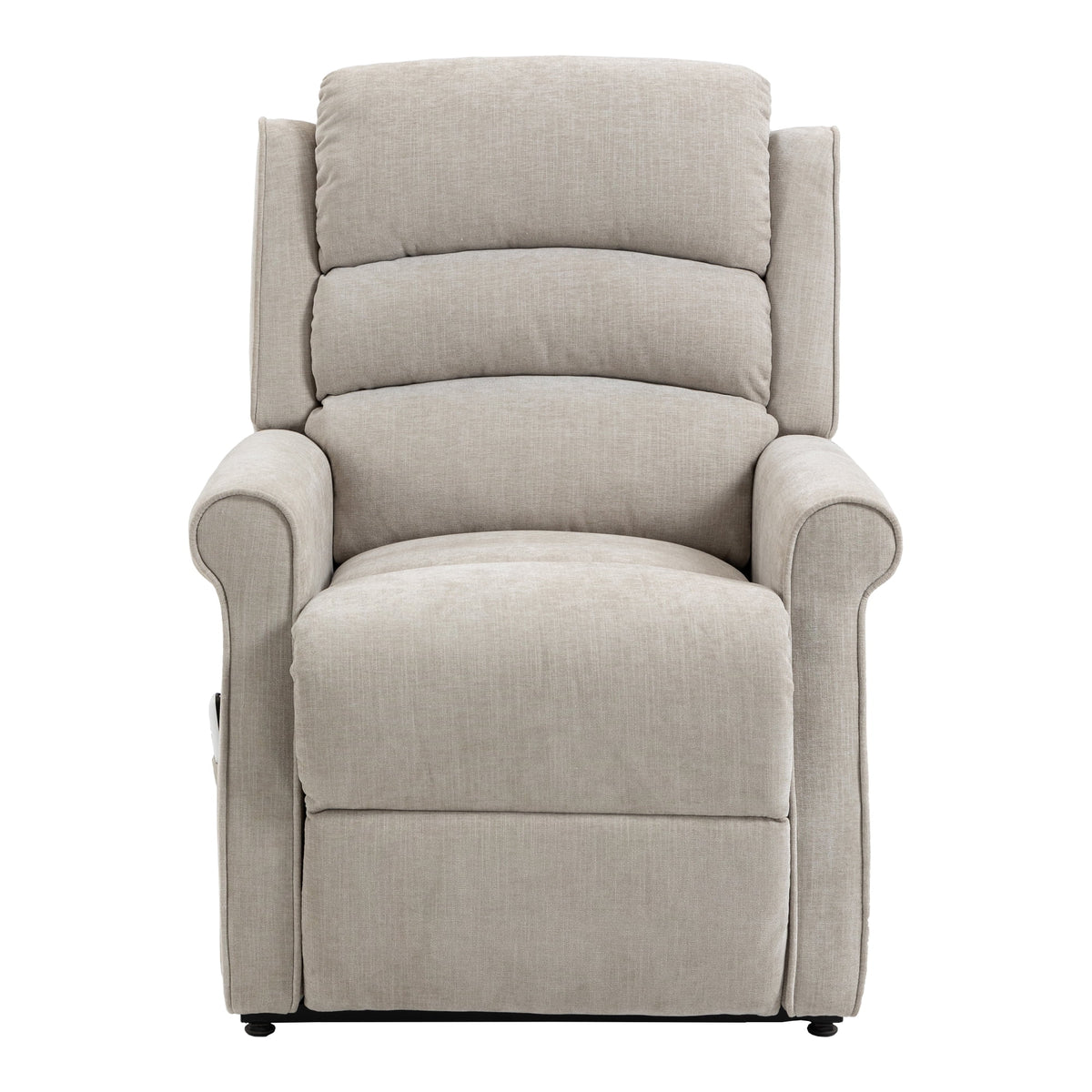 Beige Chenille Knit Power Lift Recliner Chair S822092