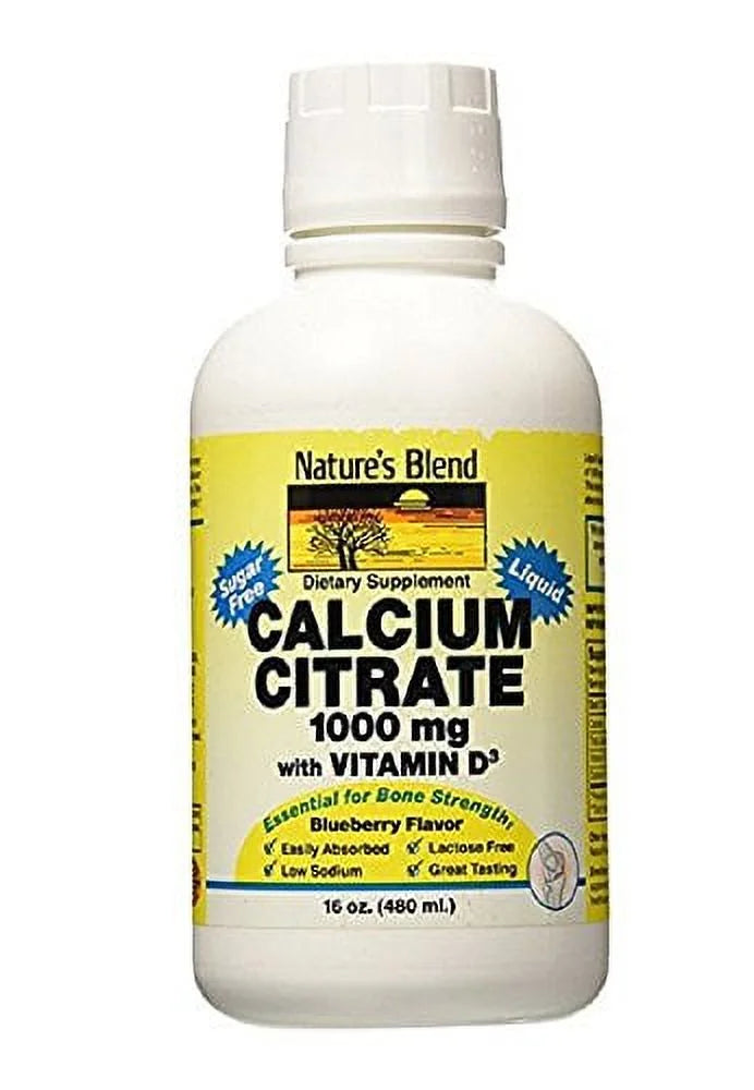 Calcium Citrate with D3 Blueberry Flavored Liquid 16 oz Pack of 2 K99893