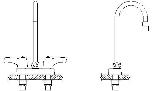 Commercial 4 in Cast Deckmount Swing E9204