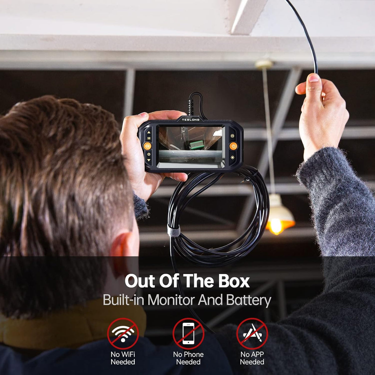 Dual Lens Endoscope Inspection Camera with Light R530