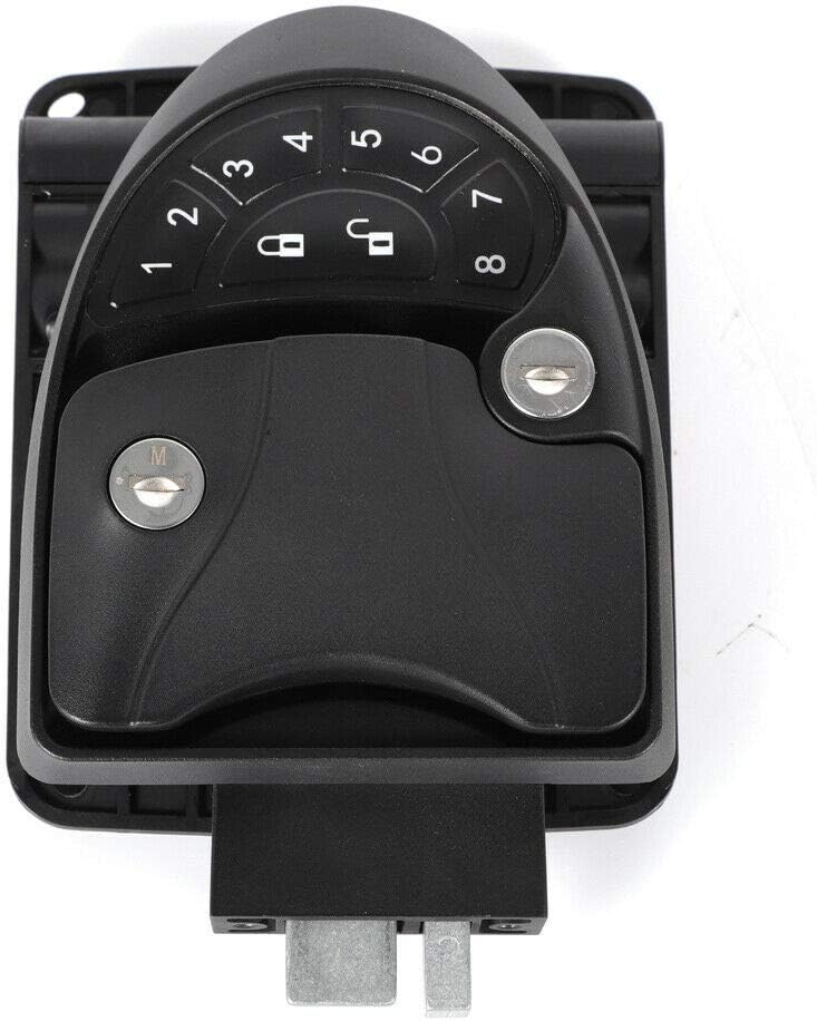 Keyless Entry Door Lock Latch Handle Knob Deadlock (Black) K701136