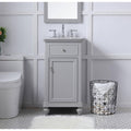 Grey 18 inch Bathroom Vanity Cabinet Set with Granite Top T2343