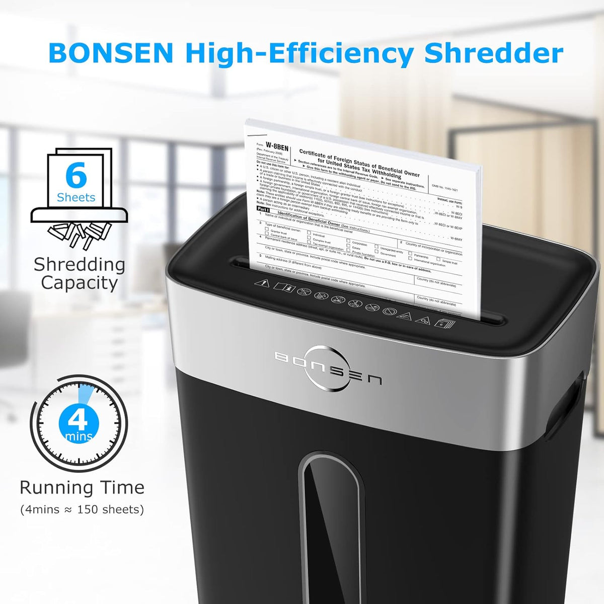 Micro-Cut Paper Shredder, 6-Sheet P-4, 4-Gallon, Black, Pack of 2 T9227