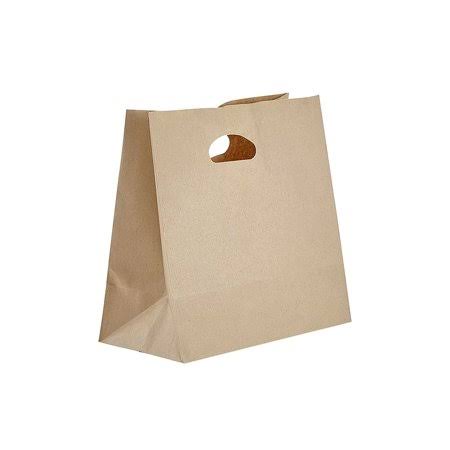 11 inch x 11 inch Die-Cut Kraft Shopping Bag 500-ct. Case I544