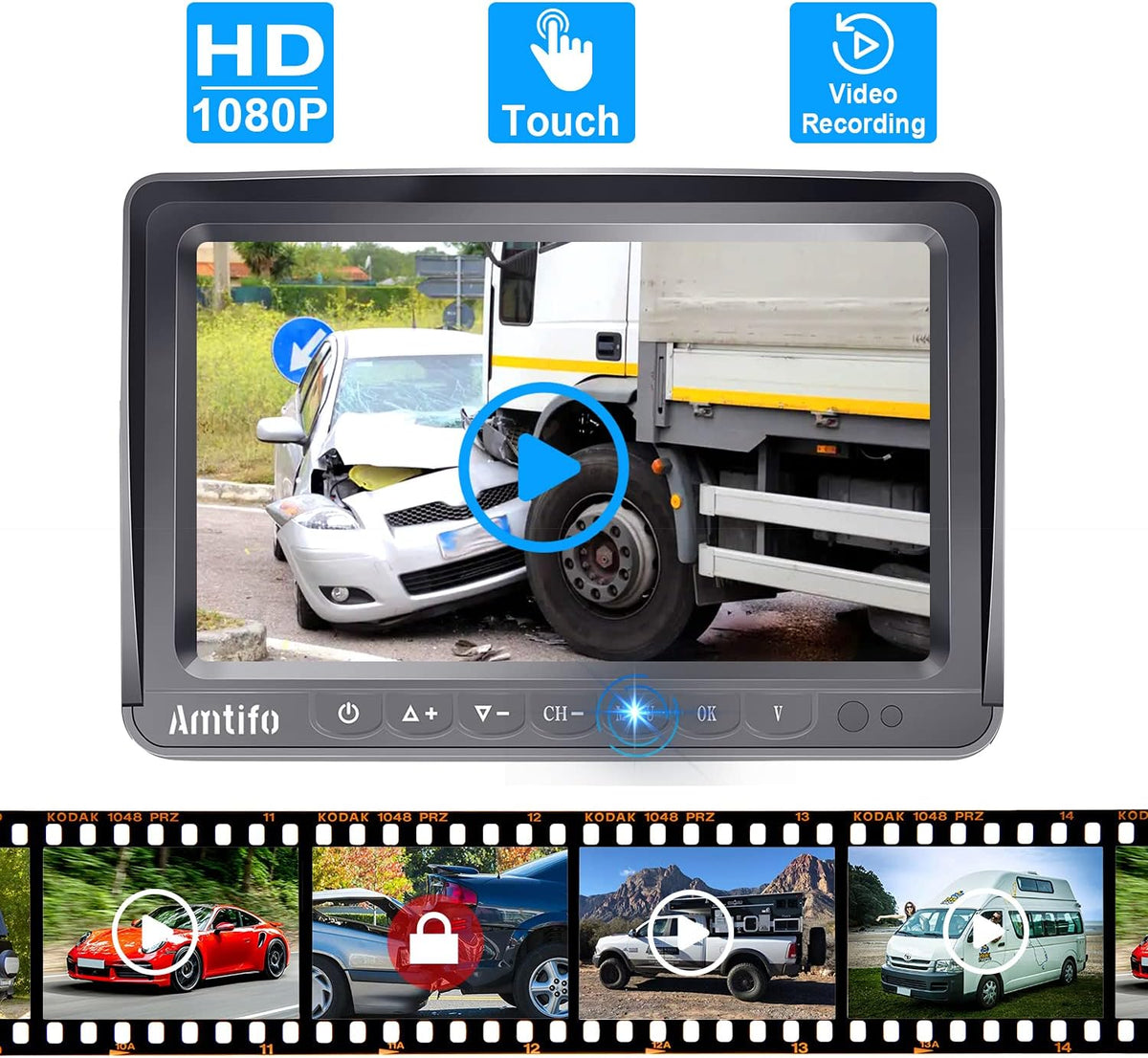 Wireless HD 1080P RV Backup Camera System 7 Inch Monitor O28055