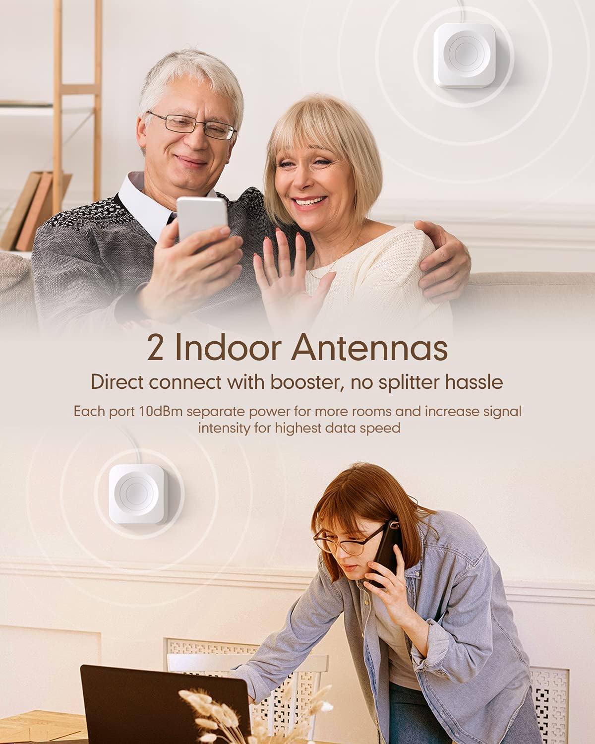 Cell Phone Booster for Home with 2 Indoor Antennas P9346