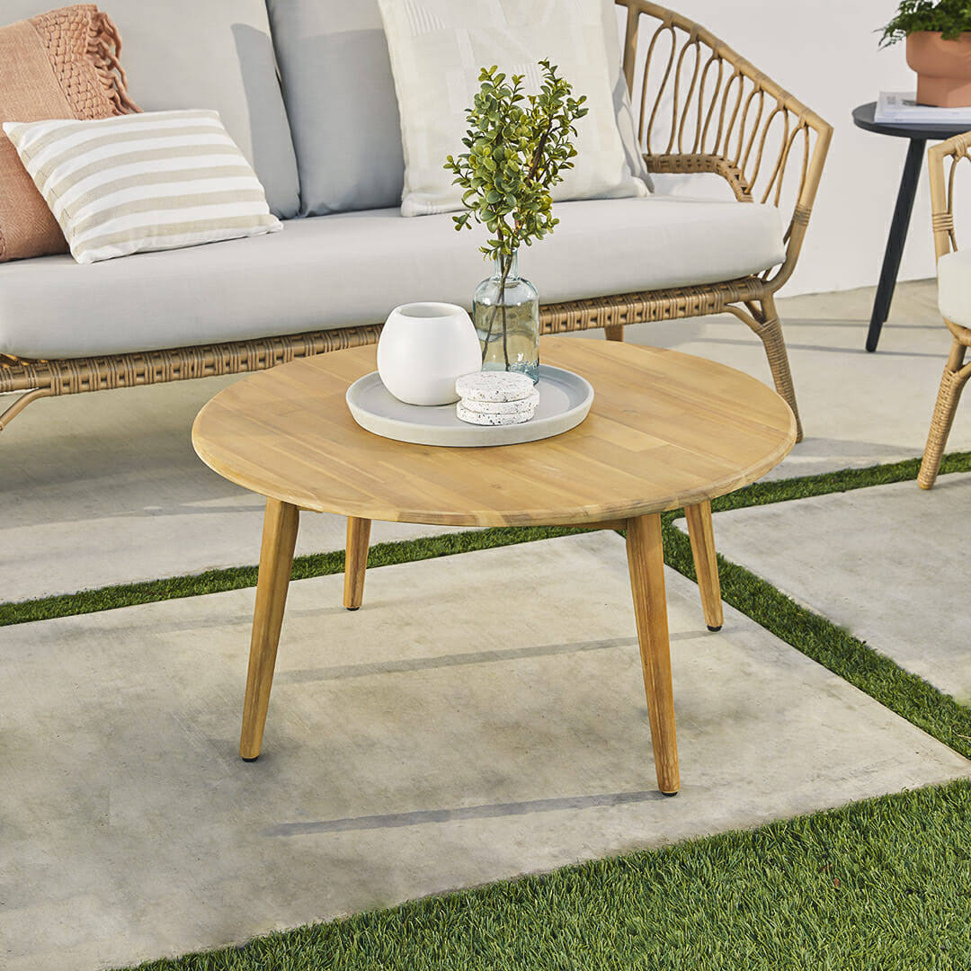 Round Acacia Coffee Table X2779