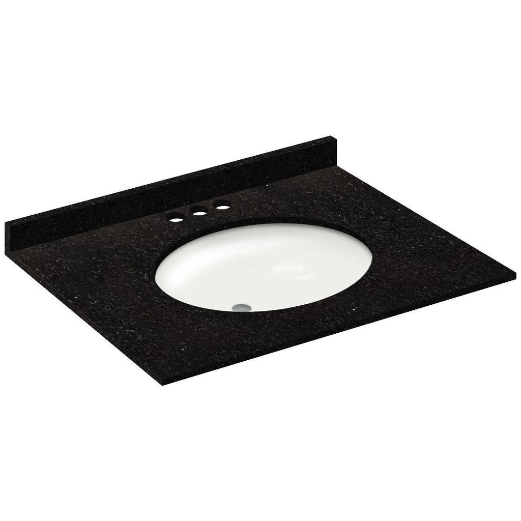 Absolute Black Granite Vanity Top 31 in x 22 in with Backsplash H49574