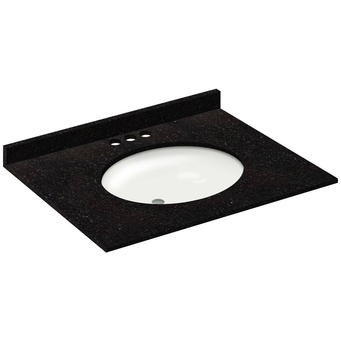 Absolute Black Granite Vanity Top 31 in x 22 in with Backsplash H49574
