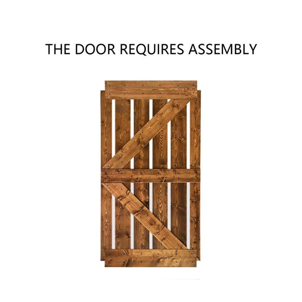 36 in. x 84 in. Gray Stained Knotty Pine Wood Interior Sliding Barn Door with Hardware Kit T220955