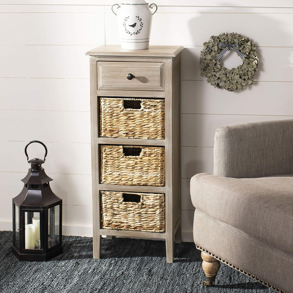 Distressed White Side Table F664