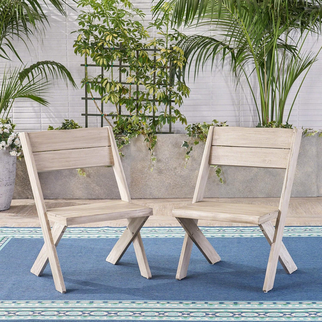 Acacia Wood Chairs Set of 2 L973