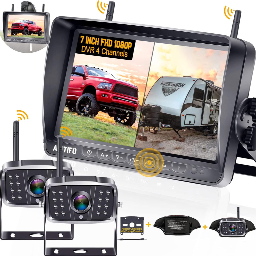 Wireless HD 1080P RV Backup Camera System 7 Inch Monitor O28055