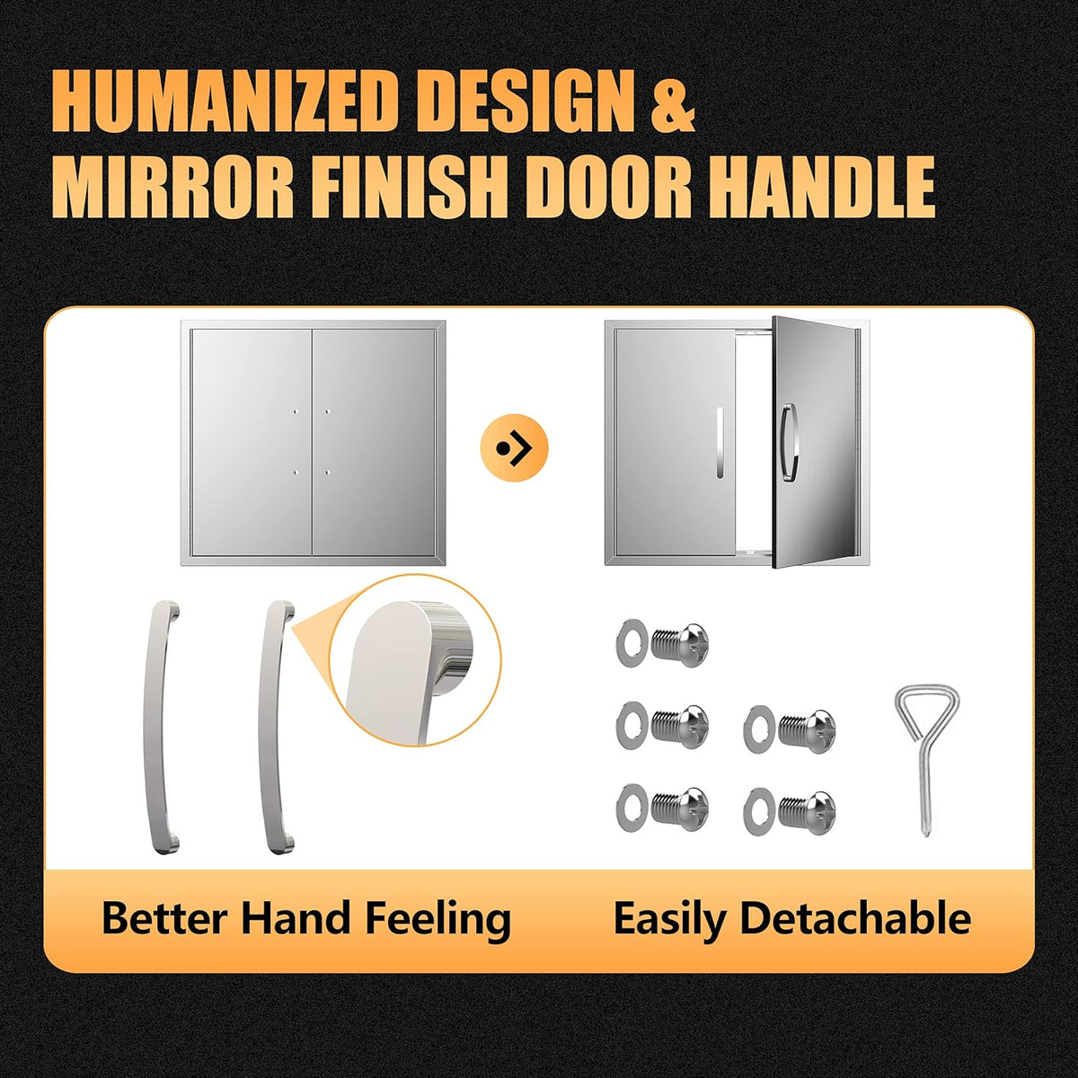 Double Stainless Steel BBQ Access Door V518