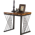 Antique Oak & Black End Table Q35214