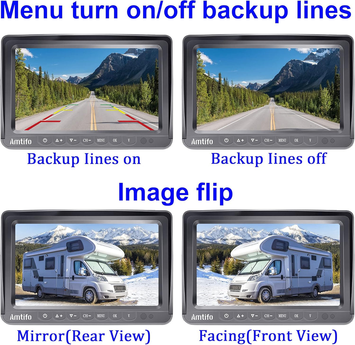 Wireless HD 1080P RV Backup Camera System 7 Inch Monitor O28055