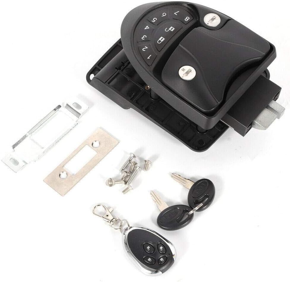 Keyless Entry Door Lock Latch Handle Knob Deadlock (Black) K701136