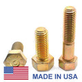 3/4 inch-16 x 4 inch Fine Thread Grade 9 Hex Cap Screw Alloy Steel Yellow Zinc Plated Pk 20 M144