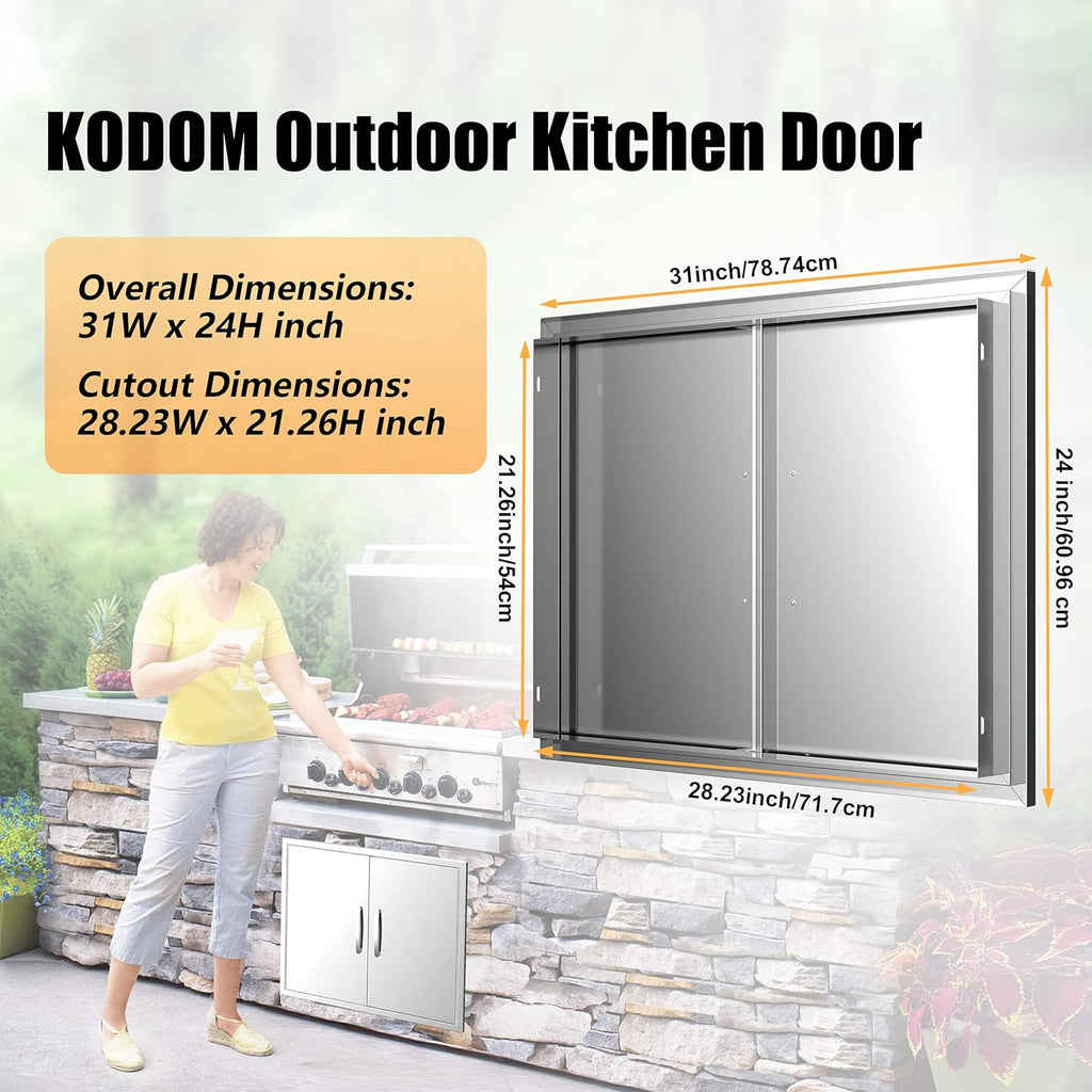 Double Stainless Steel BBQ Access Door V518