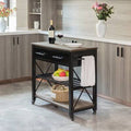 Black Manufactured Wood Kitchen Cart Y2560
