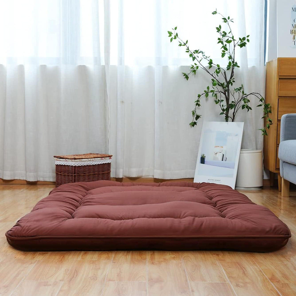 Japanese Floor Mattress Foldable Roll Up with Washable Cover K42377