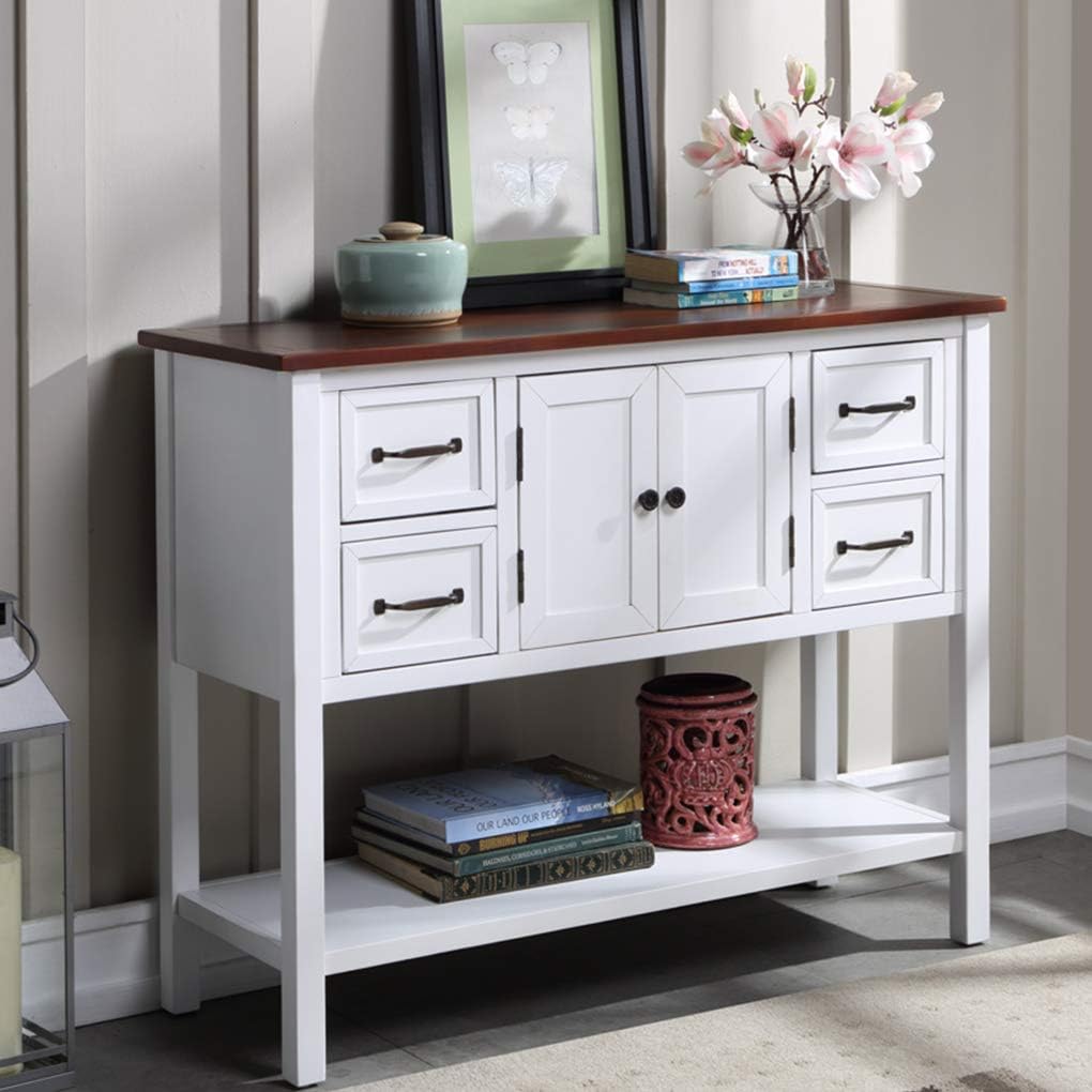 Green Wood Console Table with Drawer and Bottom Shelf S64167
