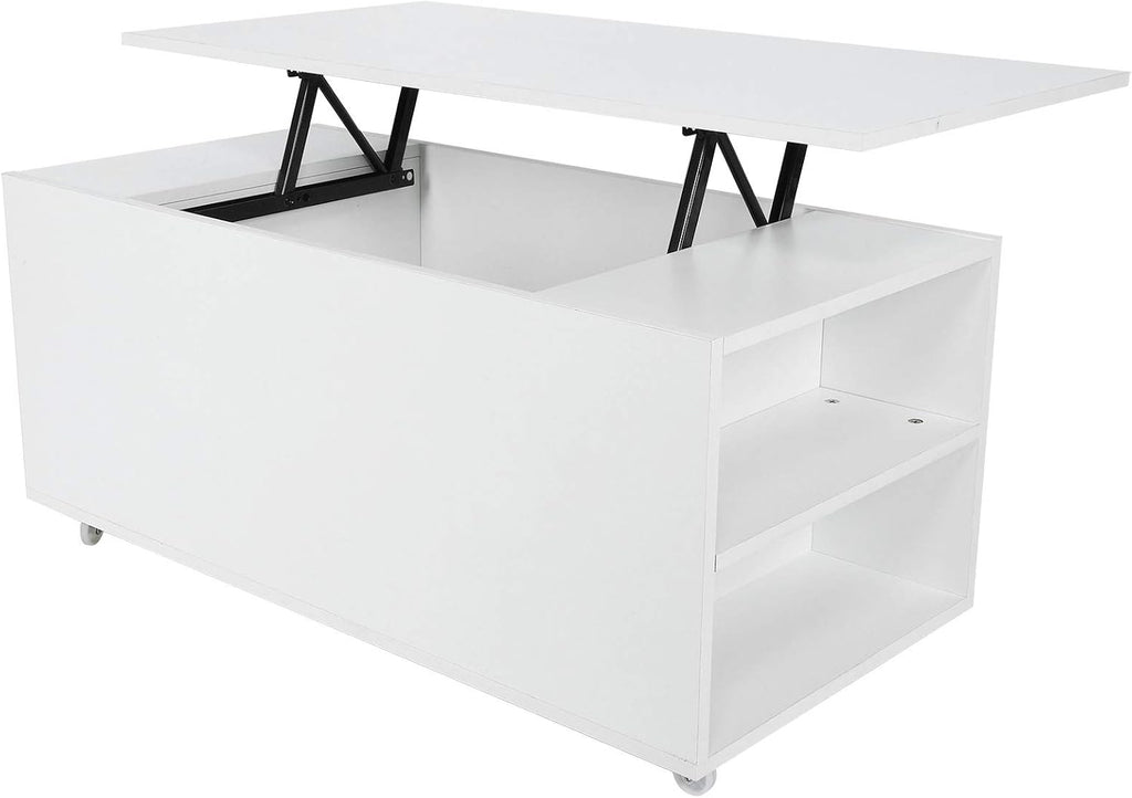 Lift Top Coffee Table White Particle Board 39.4x19.7x22.4in H32227