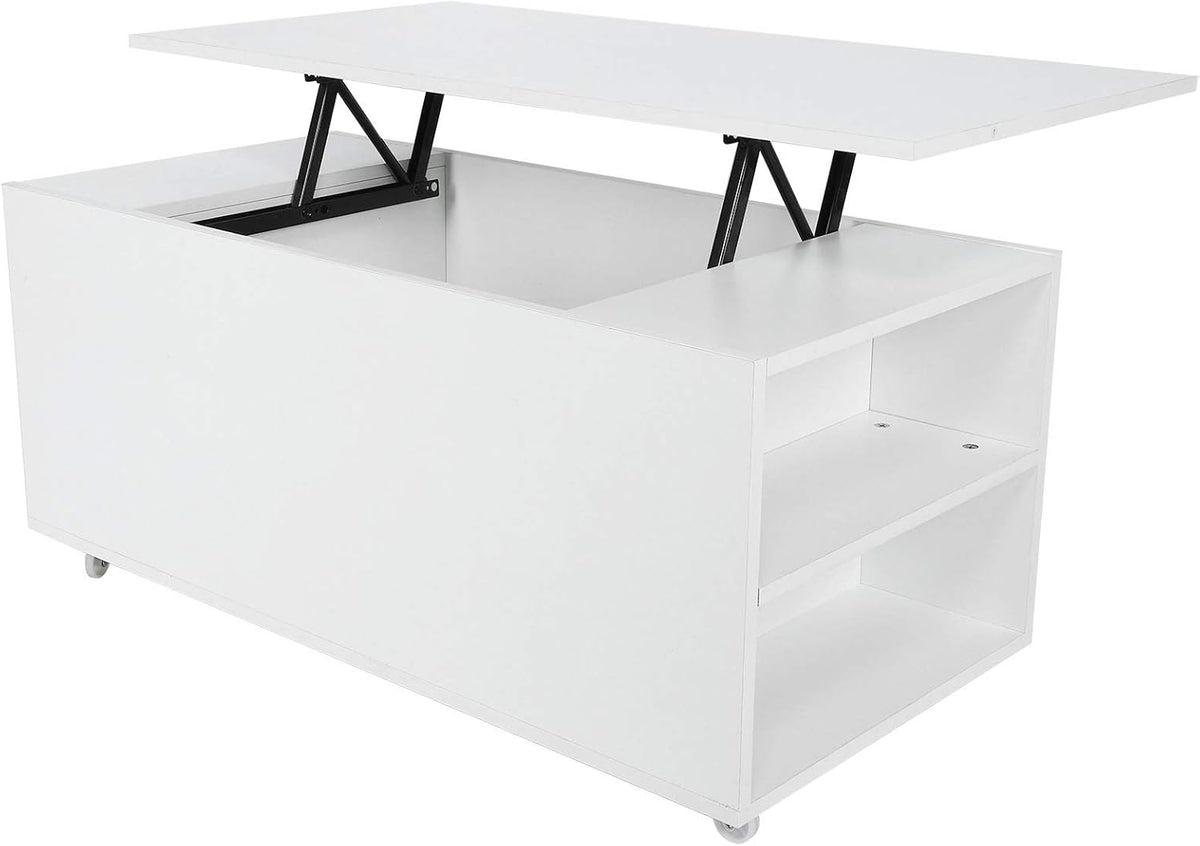 Lift Top Coffee Table White Particle Board 39.4x19.7x22.4in H32227