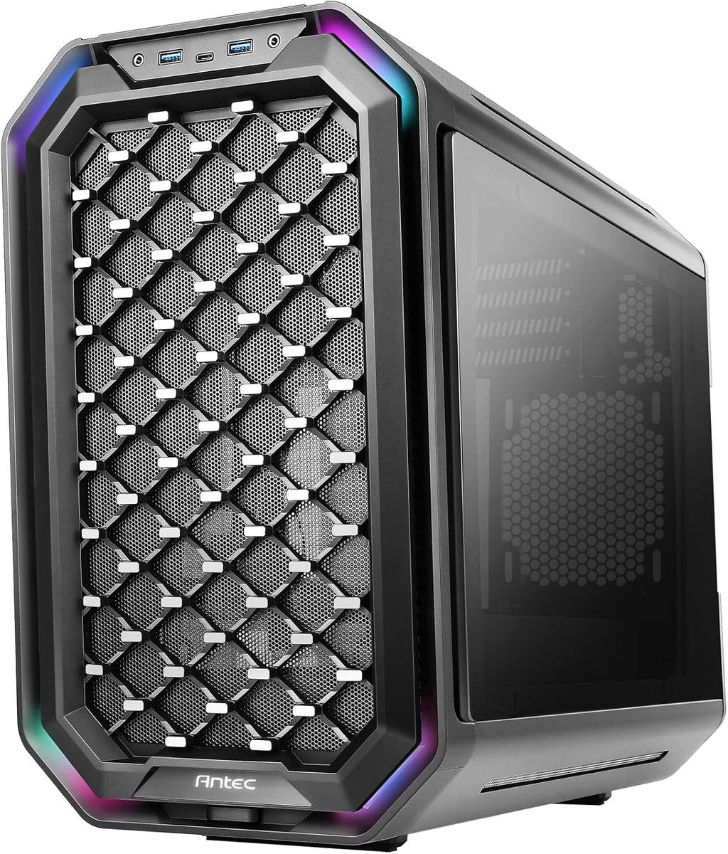 Black/Red Aluminum ATX Mid Tower Computer Case Q202