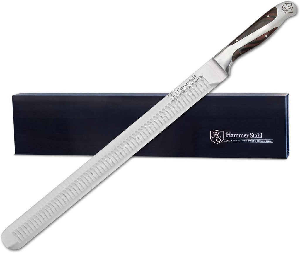 14-Inch Forged German High Carbon Steel Carving Knife with Pakkawood Handle U568