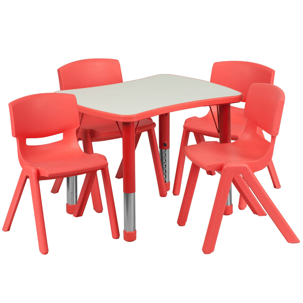 Blue Height-Adjustable Plastic Activity Table Set Y271