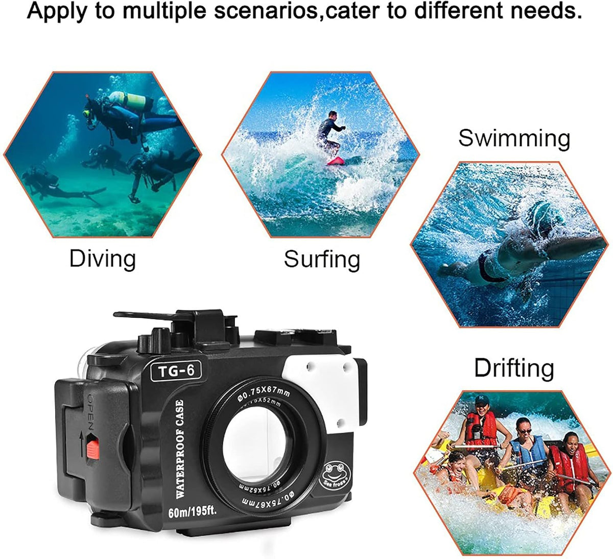 60m Underwater Camera Housing Diving Case C20891