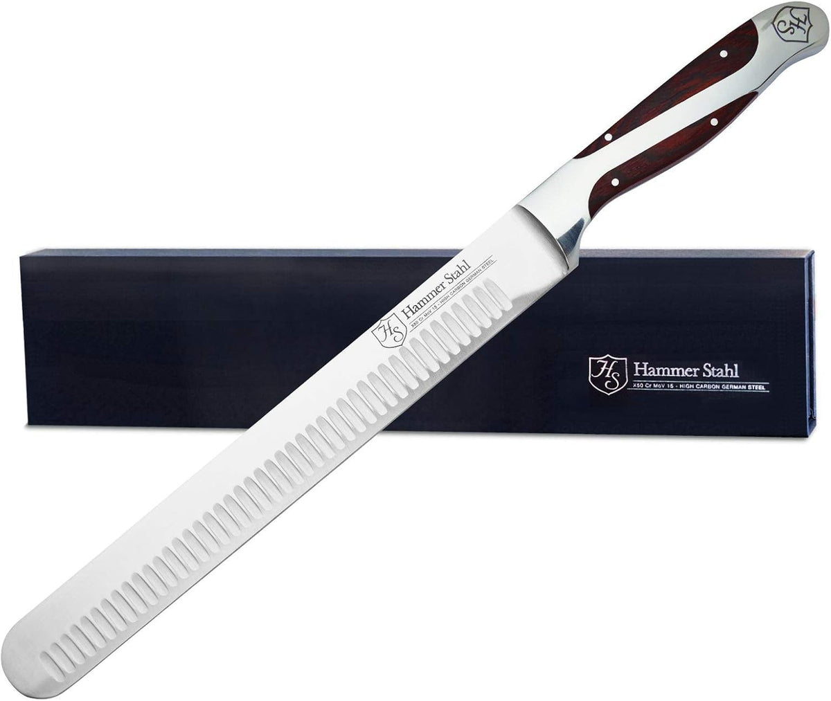 14-Inch Forged German High Carbon Steel Carving Knife with Pakkawood Handle U568