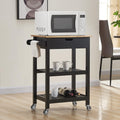 Black Portable Kitchen Cart with Storage B10824
