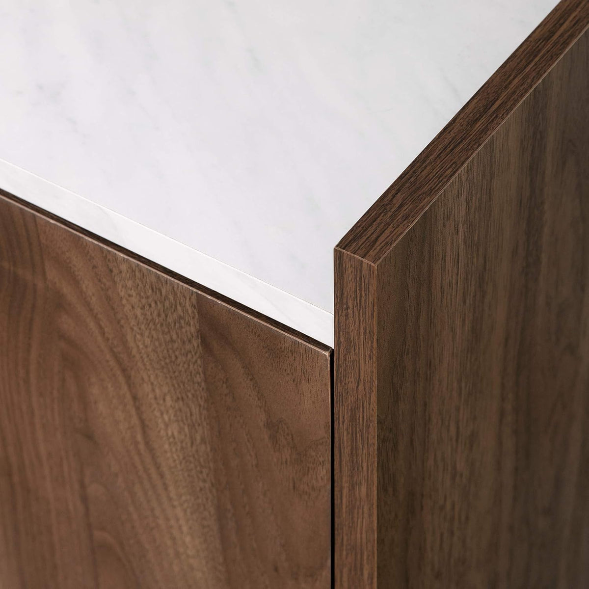 Natural Walnut Buffet with Faux Carrara Marble H85770