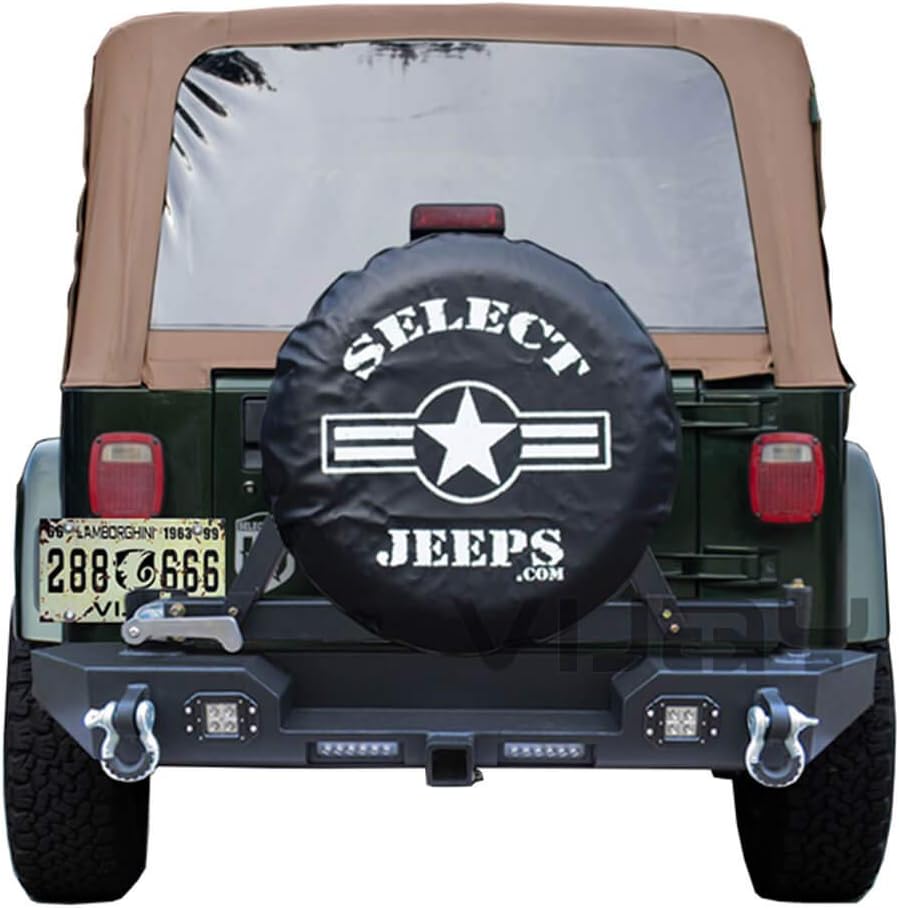 Front and Rear Bumper with Textured Black LED Lights Winch Plate Tire Carrier C264187