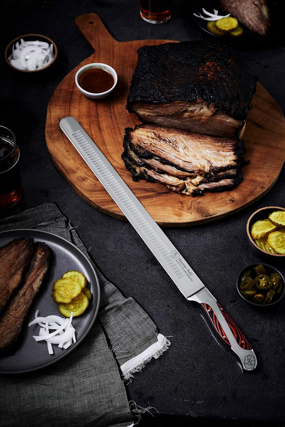 14-Inch Forged German High Carbon Steel Carving Knife with Pakkawood Handle U568