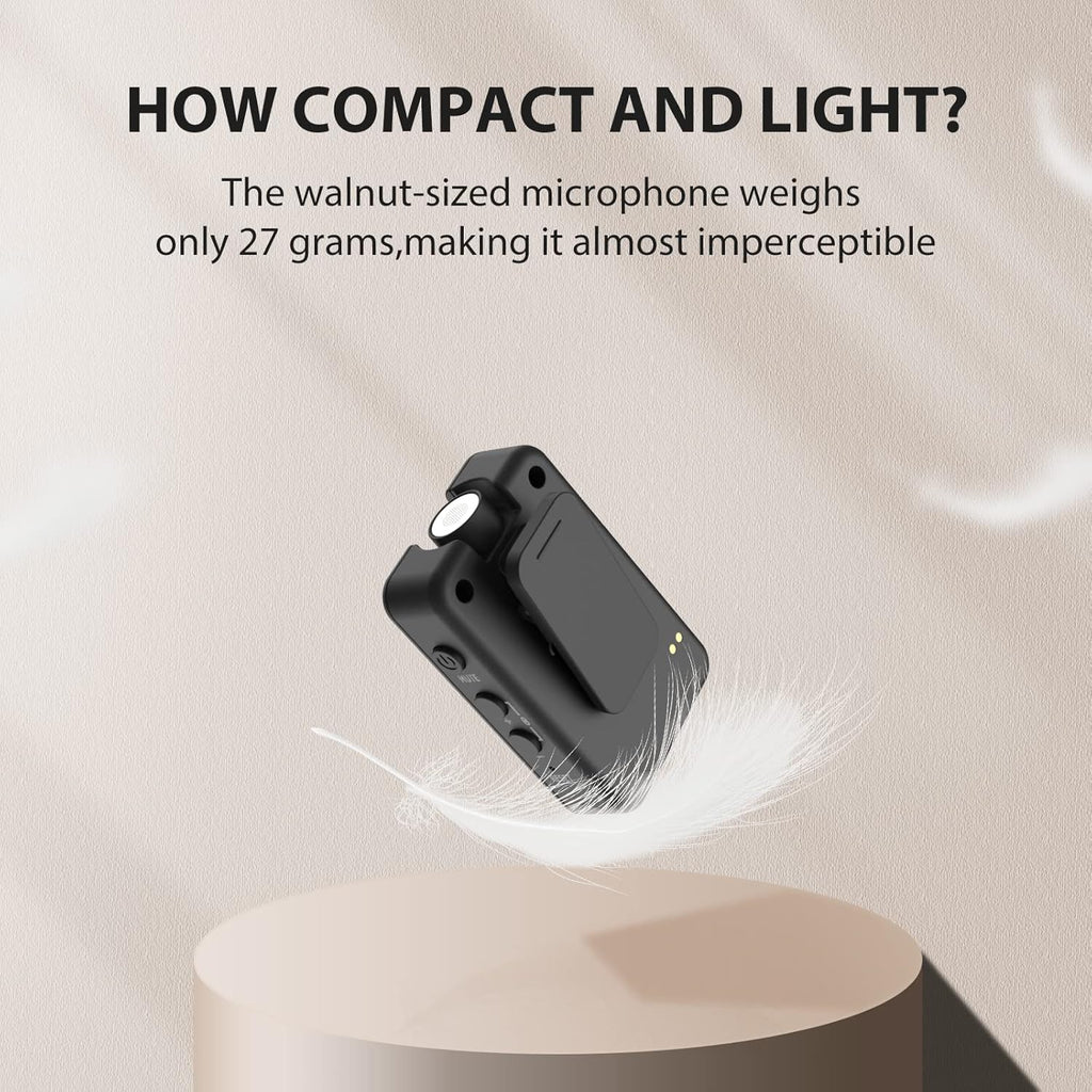 Wireless Lavalier Microphone with Charging Case, 2.4G Compact Dual-Channel Lapel Mic System X706520