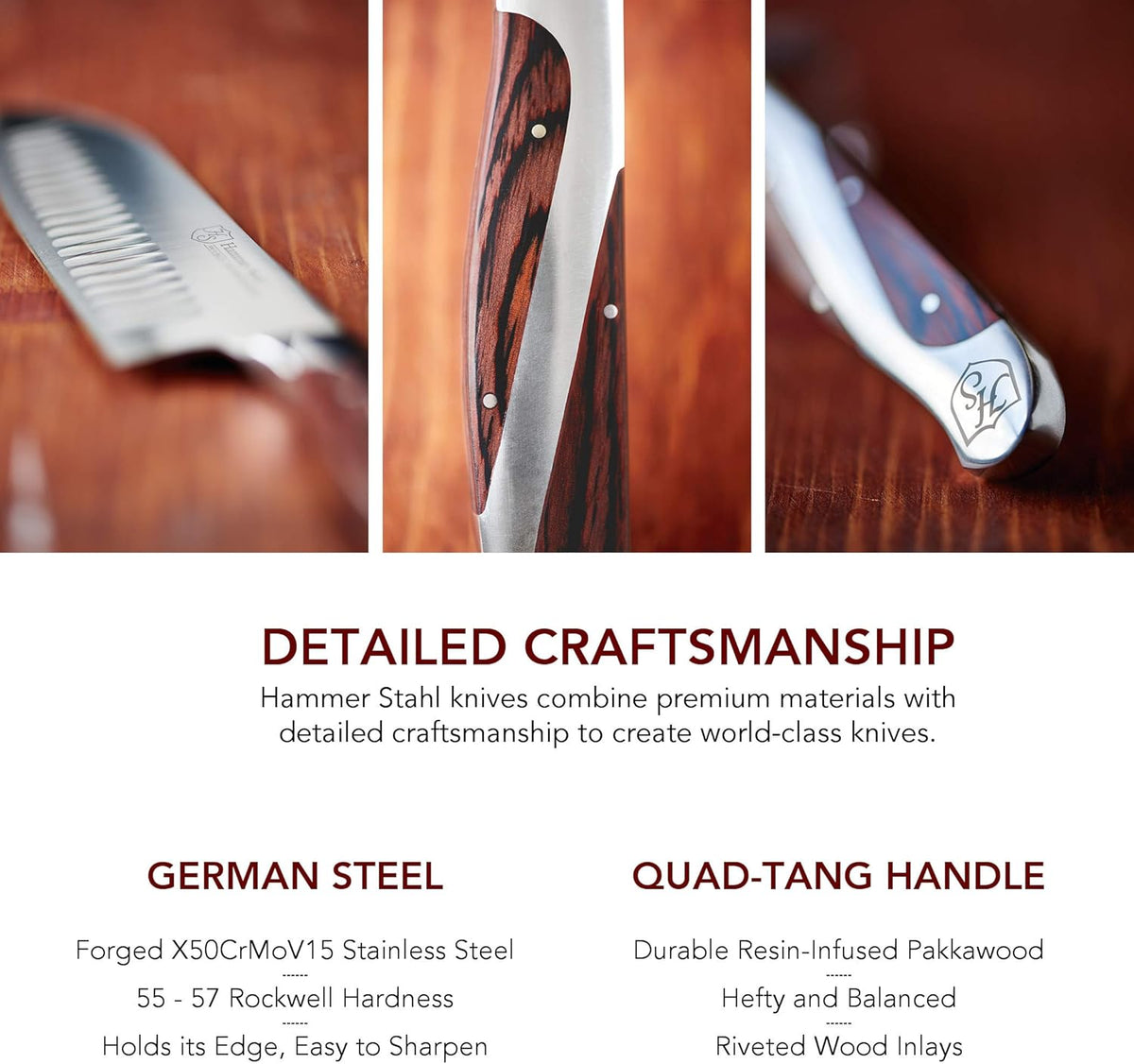 14-Inch Forged German High Carbon Steel Carving Knife with Pakkawood Handle U568