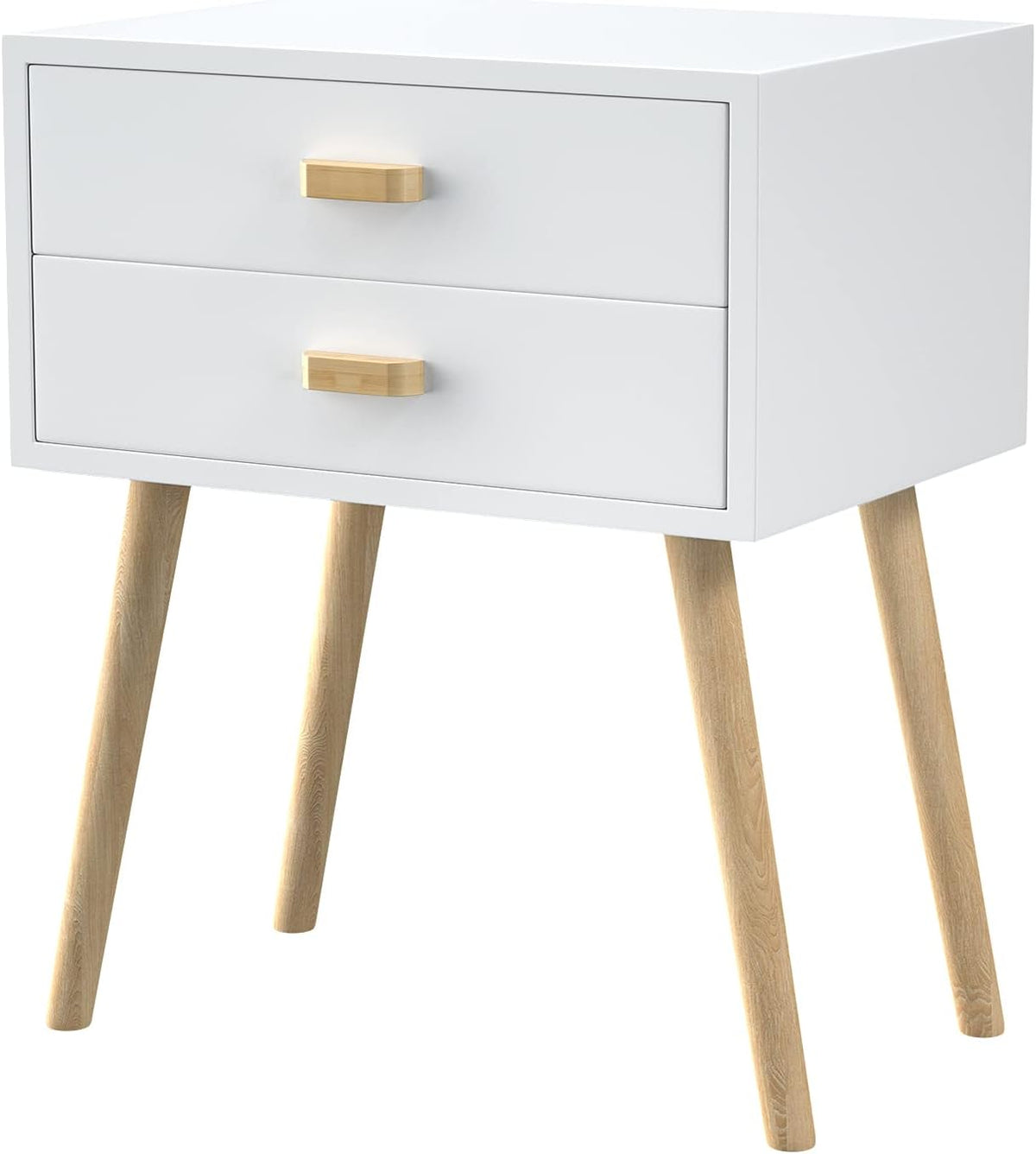 White 2 Drawer Wood Nightstand X19599