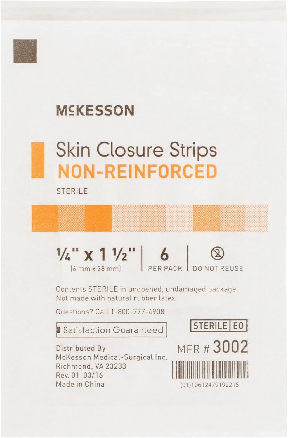 Skin Closure Adhesive Strips, 1/4 in x 1 1/2 in, 300 Count Pack of 2 E7120