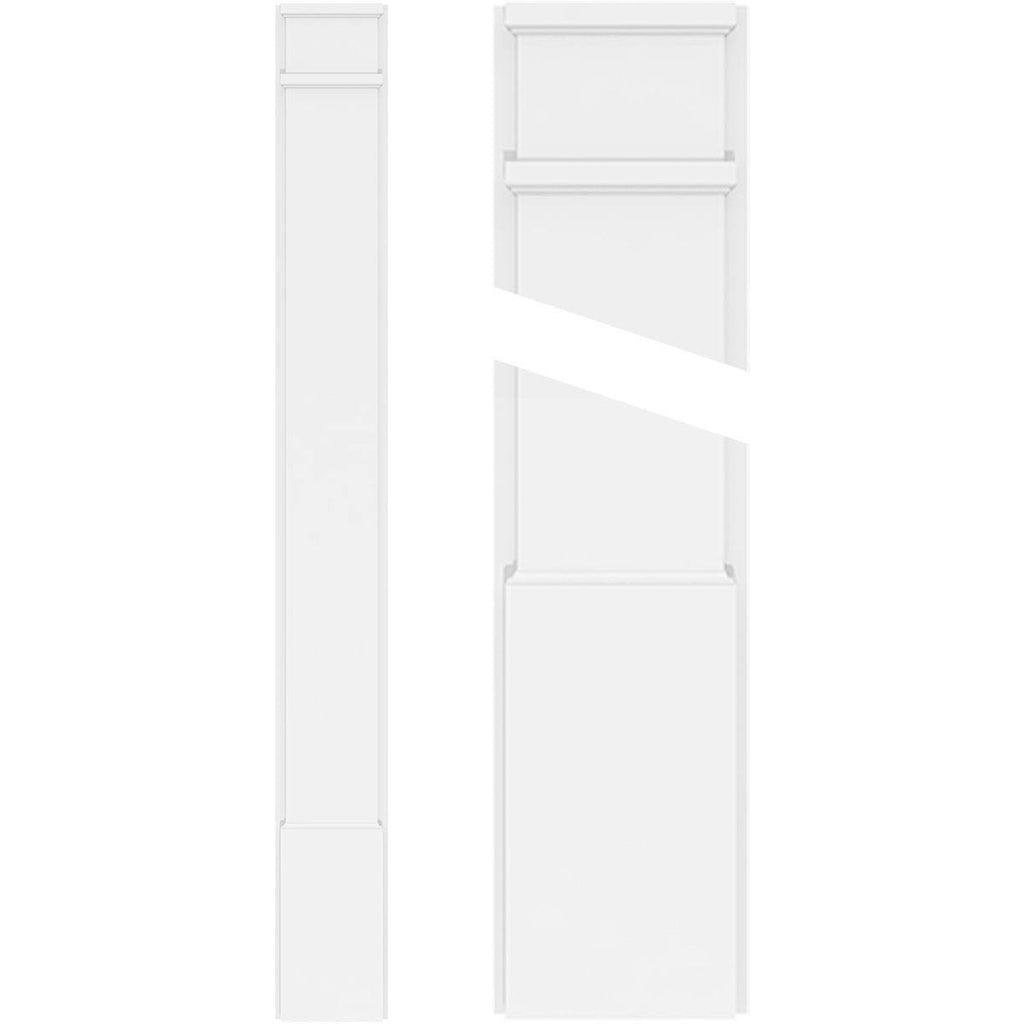 Plain PVC Pilaster with Decorative Capital & Base (Pair) K6041