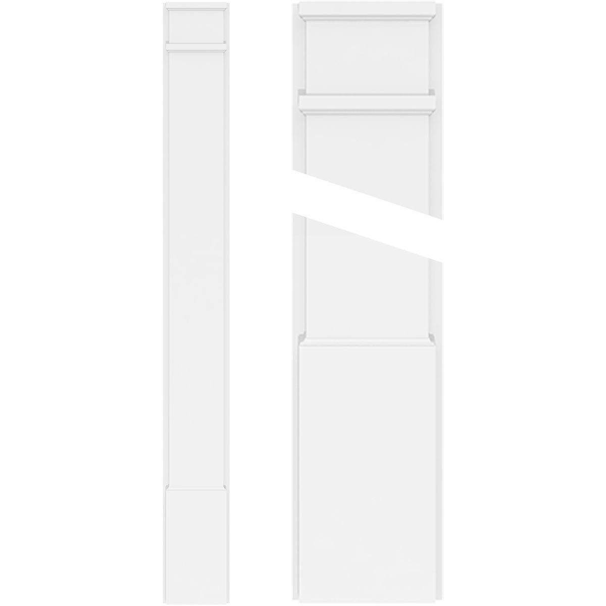 Plain PVC Pilaster with Decorative Capital & Base (Pair) K6041