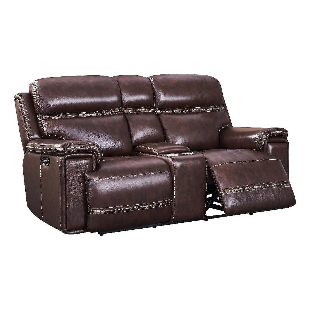 Brown Leather Loveseat F43521