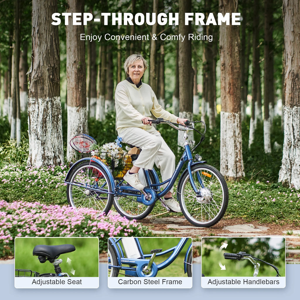 26" 350W Electric Tricycle with Basket A218429