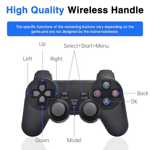 Classic Retro Gaming Console with 41 Emulators 4K HD 2.4G Wireless Controllers 64GB D489495