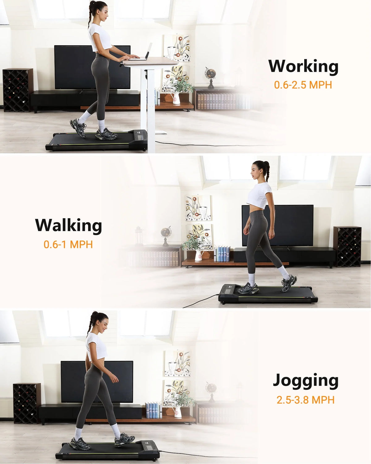 Walking Pad Treadmill 265 lb Capacity with LCD Display M428
