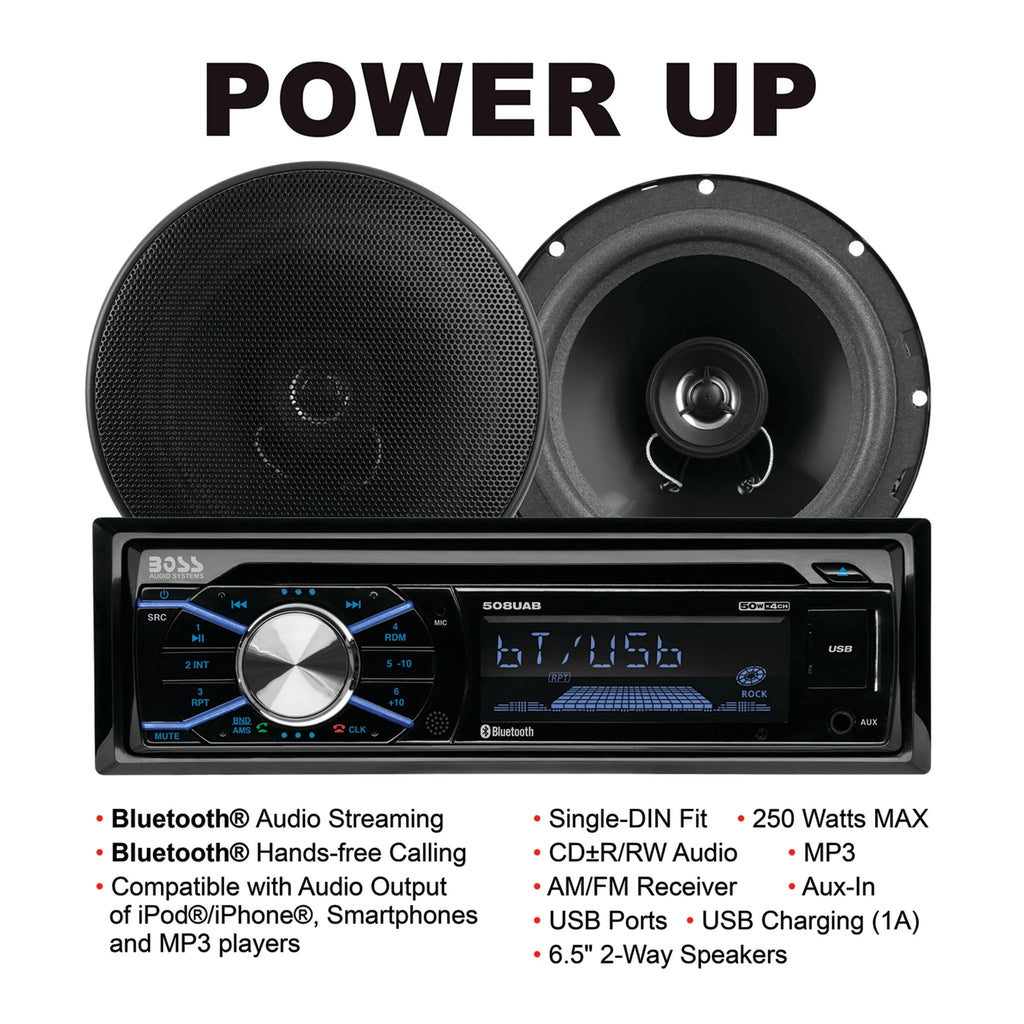 Single Din Car Stereo and Speakers K6145
